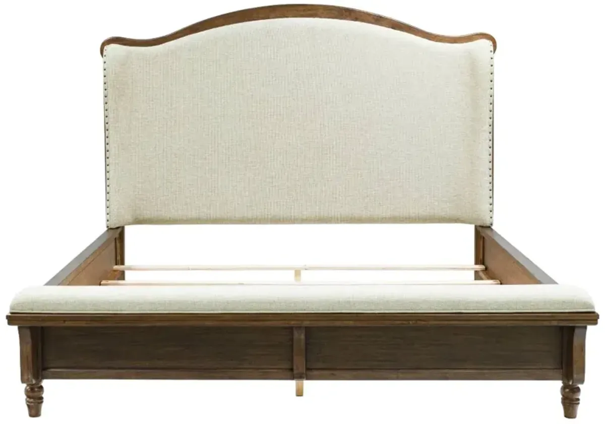 Benchcraft® Sturlayne Beige/Brown California King Upholstered Panel Bed