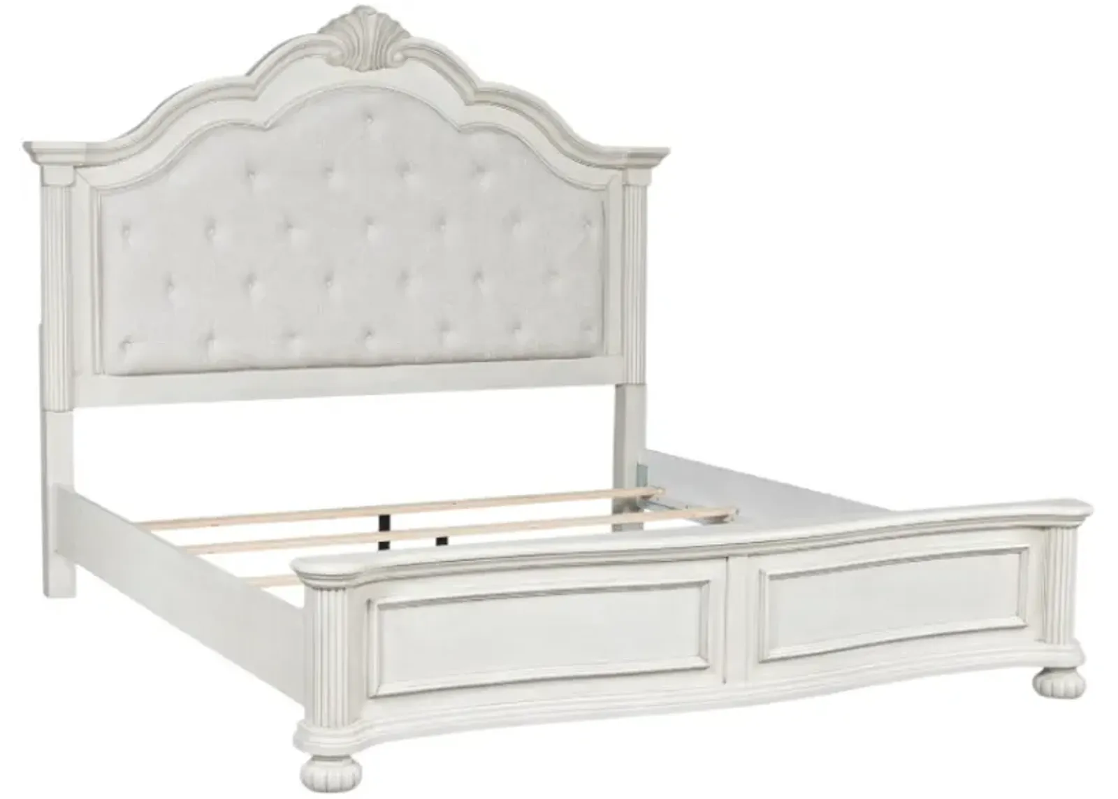 Benchcraft® Montelaine Antique White King Upholstered Panel Bed