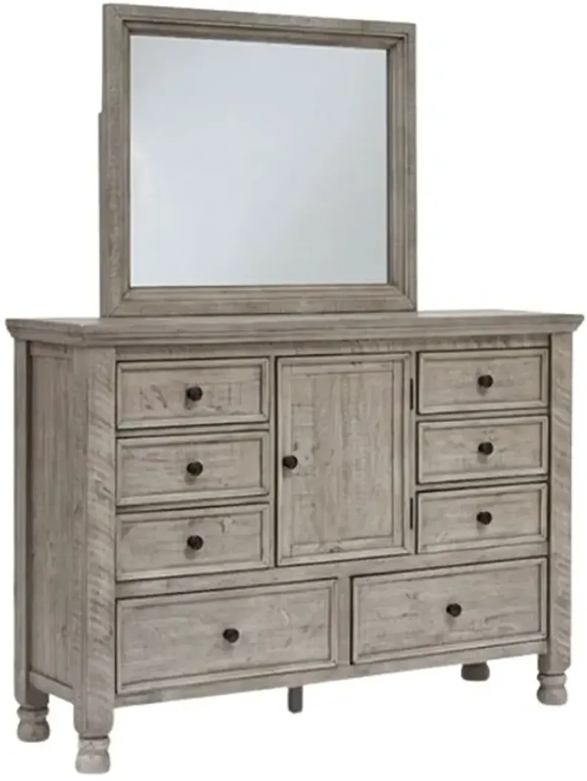 Millennium® by Ashley® Harrastone Weathered Light Gray Dresser and Mirror