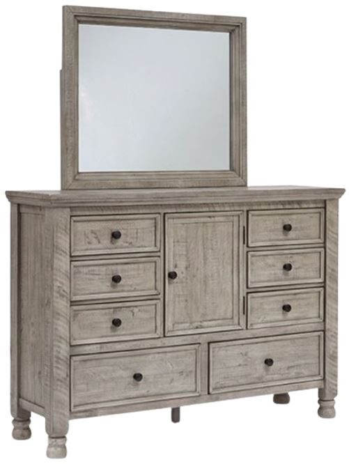 Millennium® by Ashley® Harrastone Weathered Light Gray Dresser and Mirror