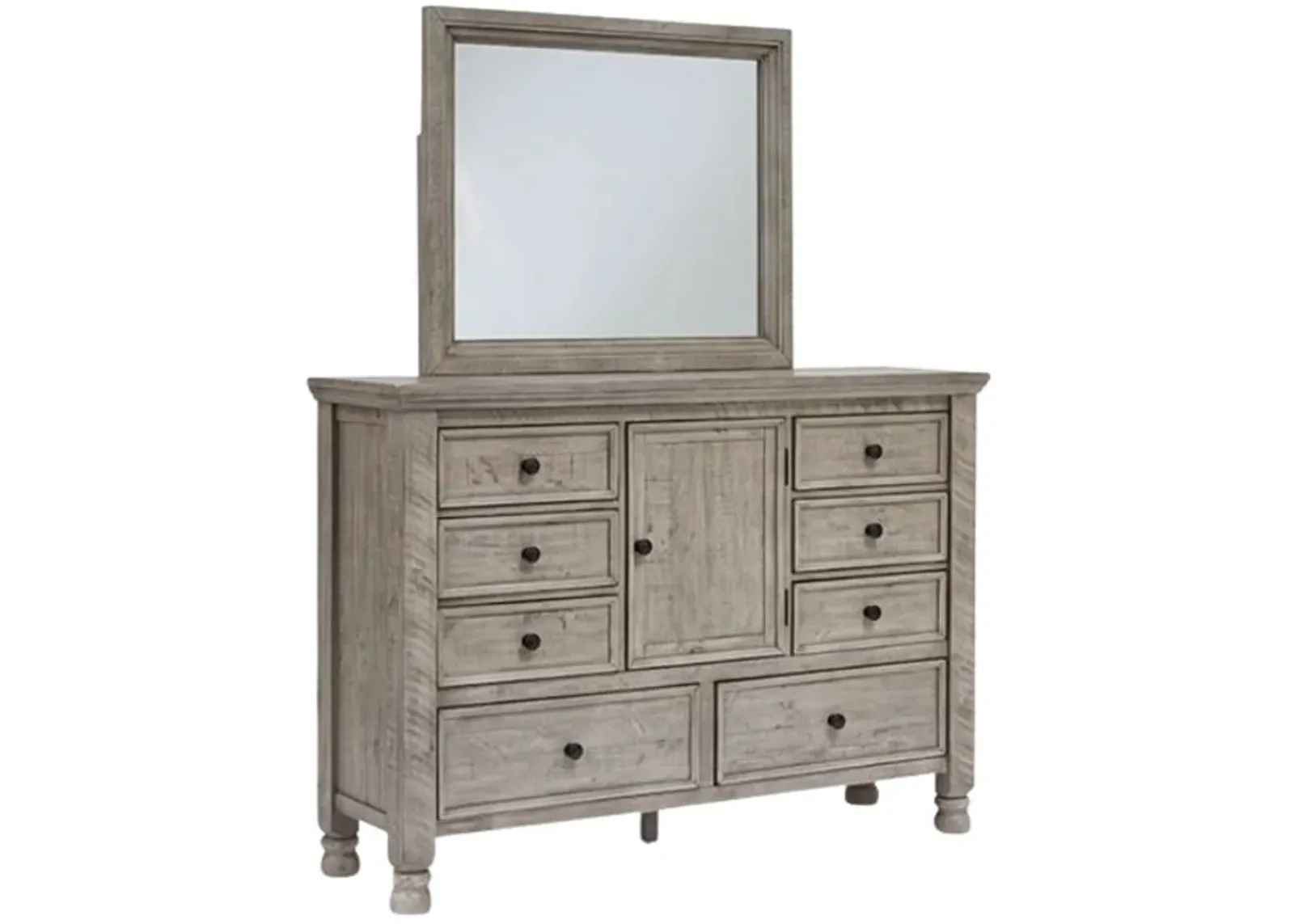 Millennium® by Ashley® Harrastone Weathered Light Gray Dresser and Mirror