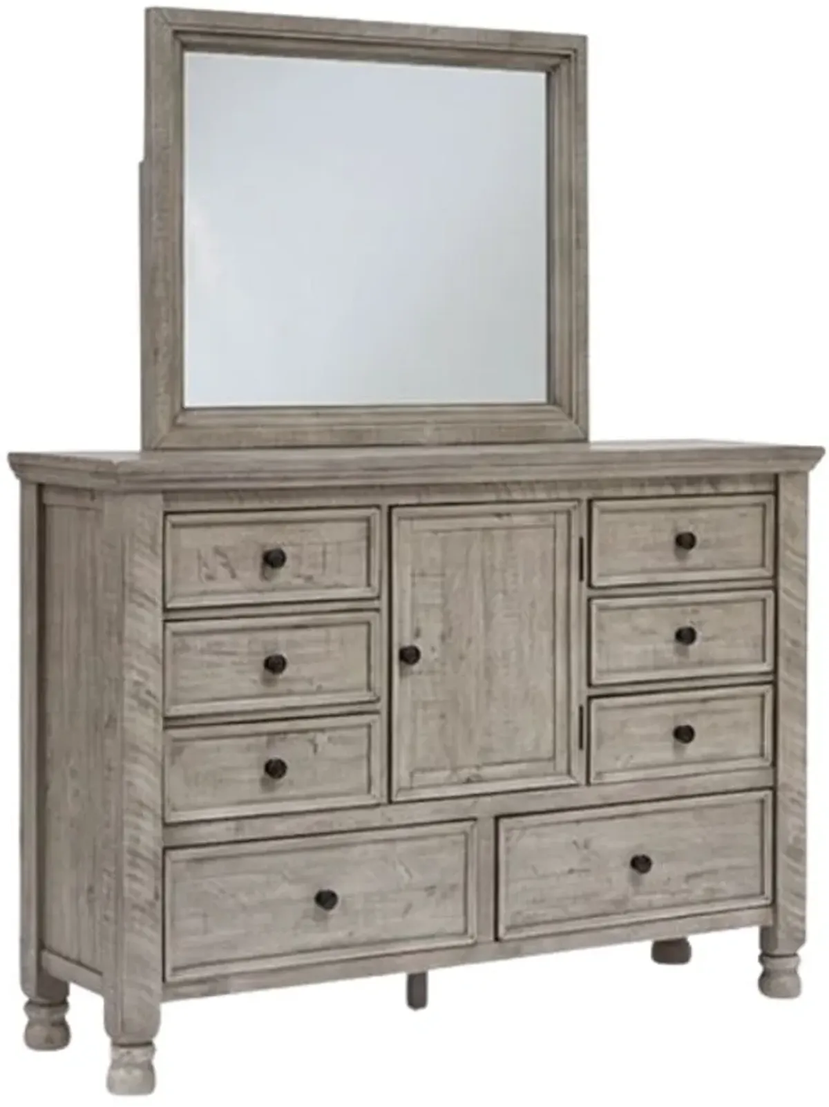 Millennium® by Ashley® Harrastone Weathered Light Gray Dresser and Mirror