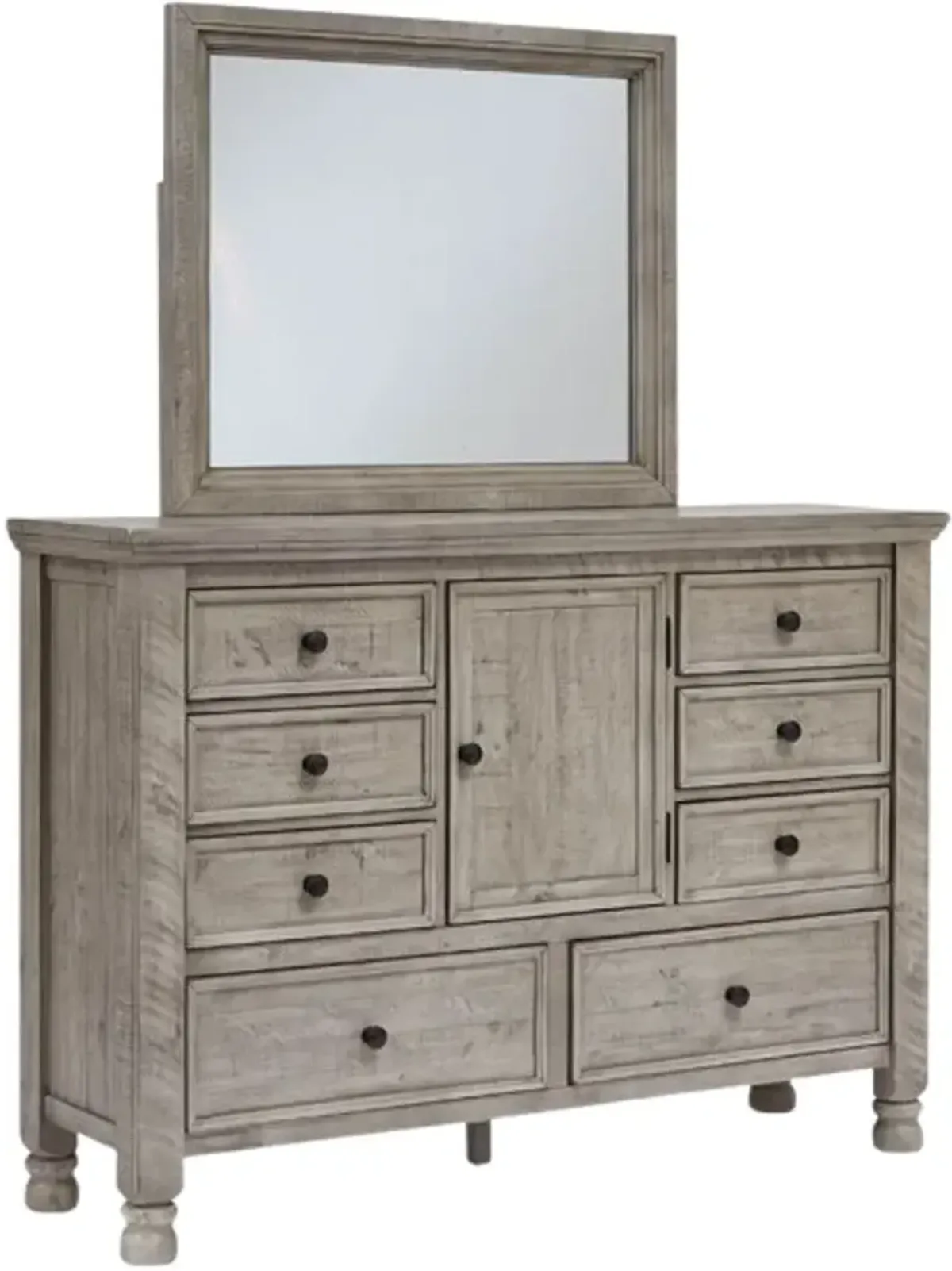 Millennium® by Ashley® Harrastone Weathered Light Gray Dresser and Mirror