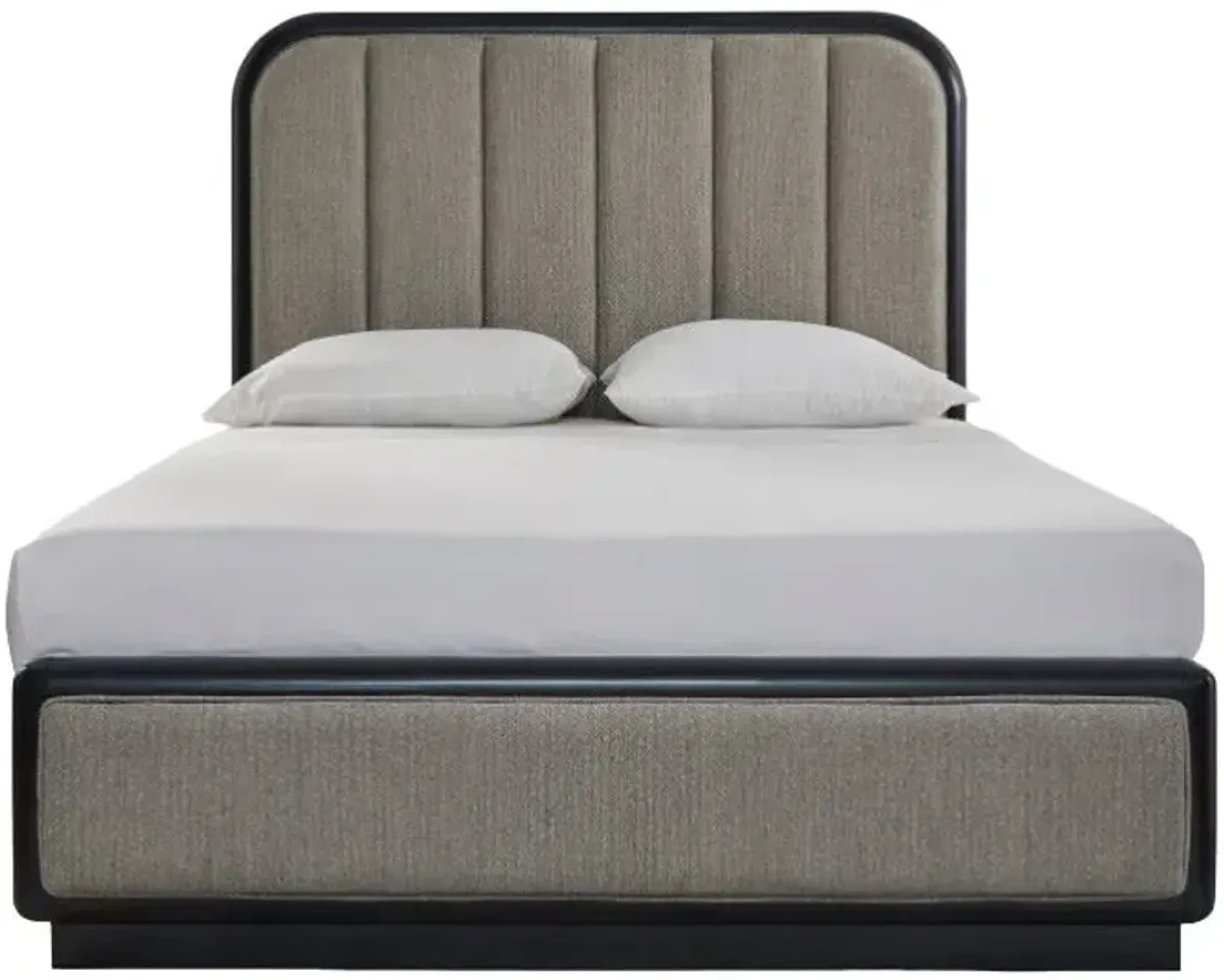 Signature Design by Ashley® Rowanbeck Black/Gray Queen Upholstered Panel Bed