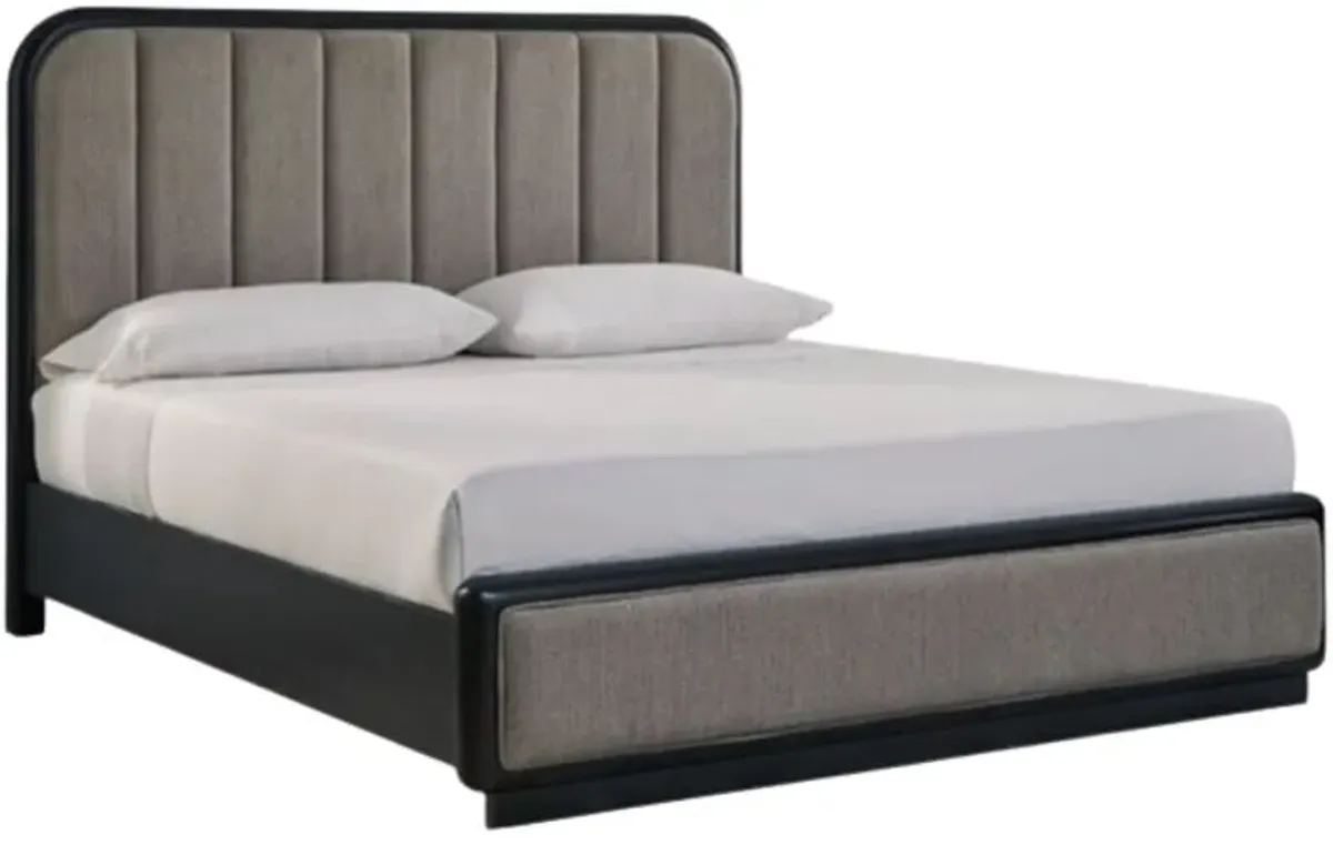 Signature Design by Ashley® Rowanbeck Black/Gray King Upholstered Panel Bed