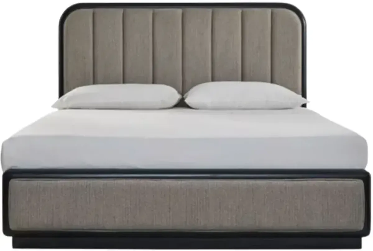 Signature Design by Ashley® Rowanbeck Black/Gray California King Upholstered Panel Bed
