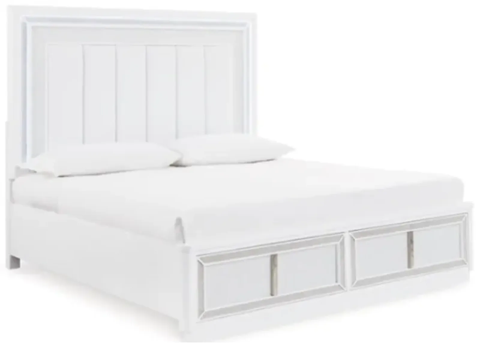 Signature Design by Ashley® Chalanna White King Upholstered Storage Bed