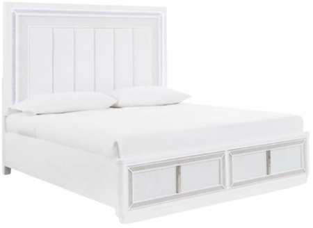Signature Design by Ashley® Chalanna White California King Upholstered Panel Bed with Storage
