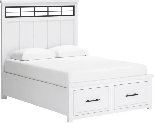 Benchcraft® Ashbryn White Queen Storage Panel Bed
