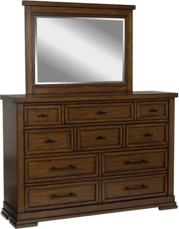 Signature Design by Ashley® Taffenbrook Medium Brown Dresser and Mirror