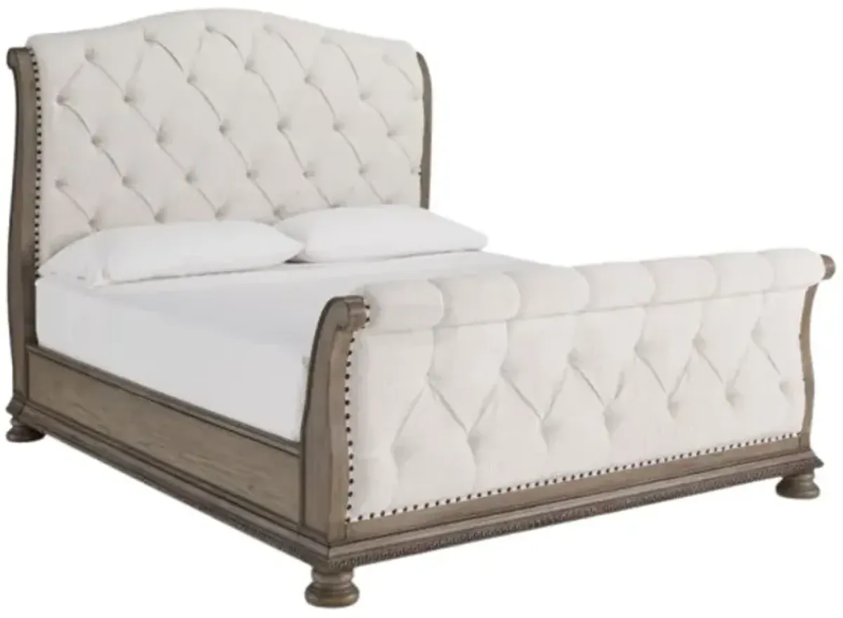 Signature Design by Ashley® Ardenfield Beige/Light Brown California King Upholstered Sleigh Bed