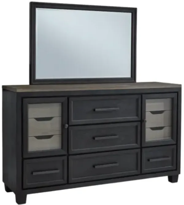 Signature Design by Ashley® Foyland Black/Brown Dresser and Mirror