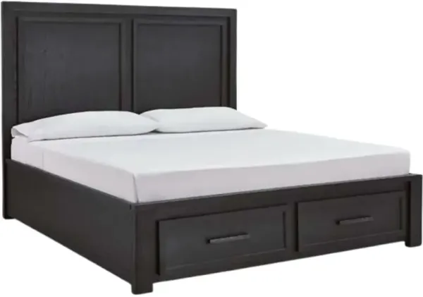 Signature Design by Ashley® Foyland Brushed Black/Dusty Gray Brown King Storage Panel Bed