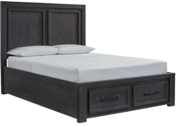 Signature Design by Ashley® Foyland Black/Brown California King Panel Storage Bed