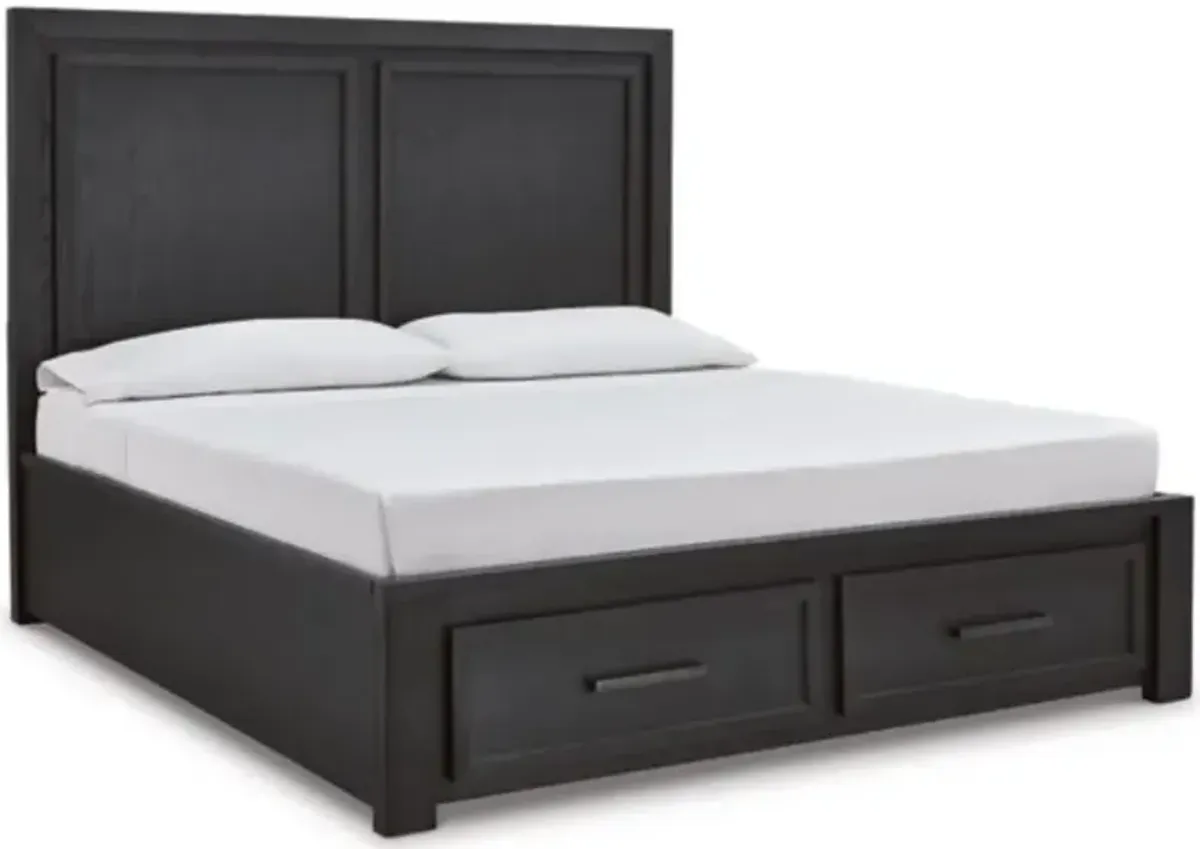 Signature Design by Ashley® Foyland Brushed Black/Dusty Gray Brown California King Storage Bed