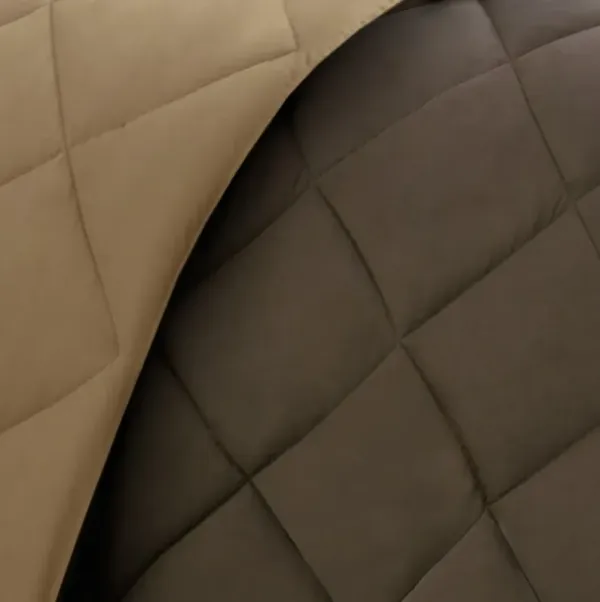 Olliix by Madison Park Essentials Larkspur Brown and Sand King 3M Scotchgard Reversible Down Alternative Comforter Set