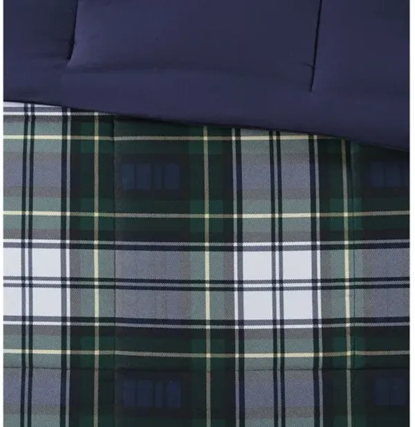 Olliix by Madison Park Essentials Parkston Navy King/California King Microfiber Printed Comforter Mini Set