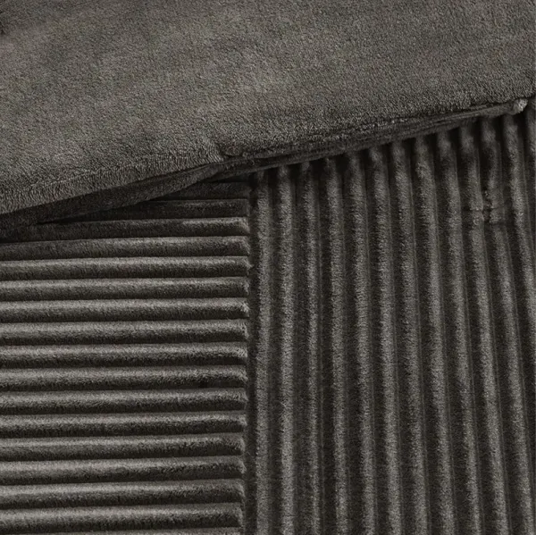 Olliix by Madison Park Parker Grey King/California King Corduroy Plush Comforter Mini Set