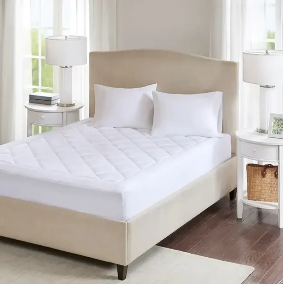Olliix by Sleep Philosophy White Full Serenity 3M Scotchgard Waterproof Mattress Pad