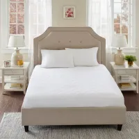 Olliix by Sleep Philosophy White Twin All Natural Cotton Percale Quilted Mattress Pad