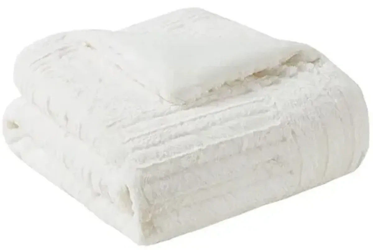 Olliix by Madison Park Arctic Ivory Ultra Plush Down Alternative Throw