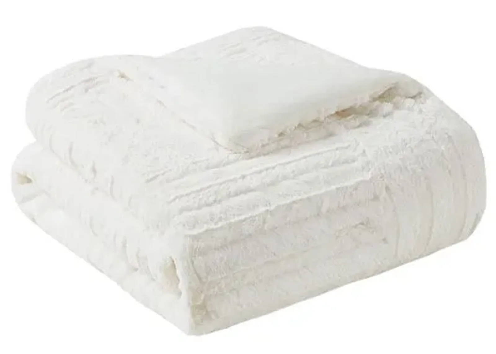 Olliix by Madison Park Arctic Ivory Ultra Plush Down Alternative Throw