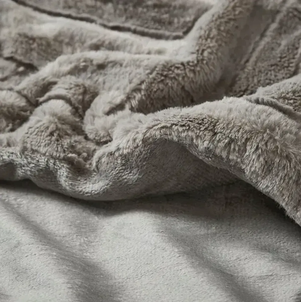 Olliix by Madison Park Arctic Grey Ultra Plush Down Alternative Throw