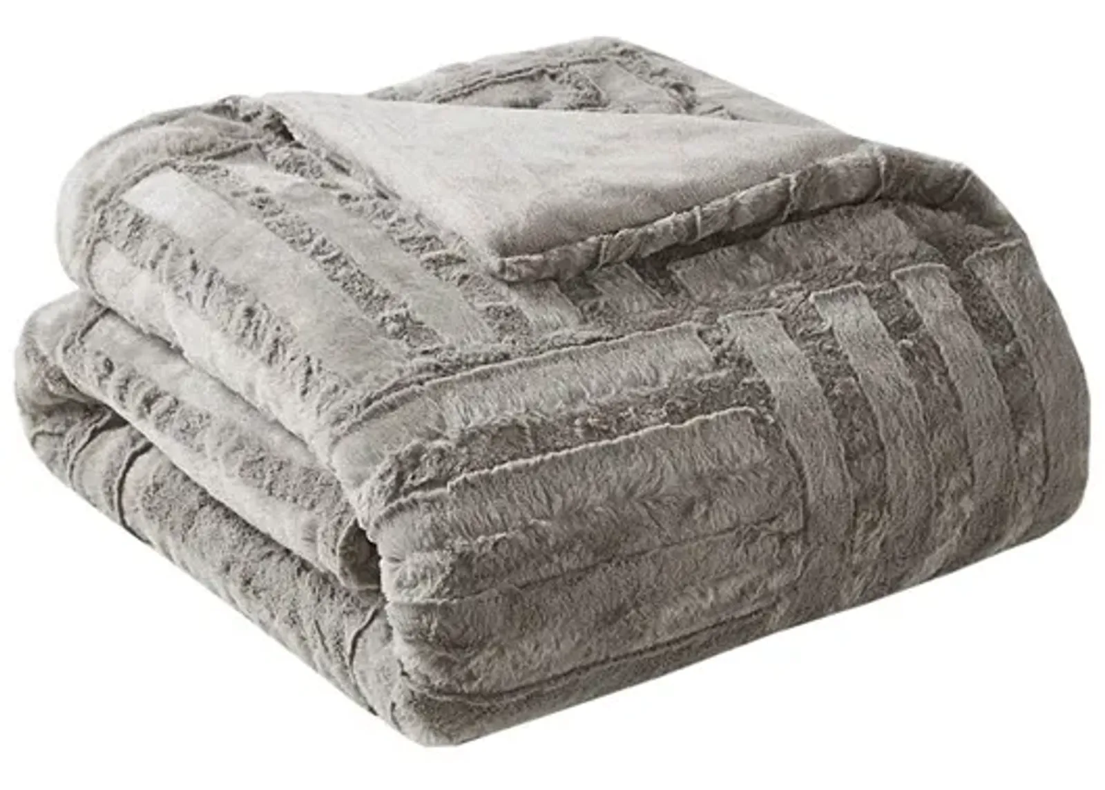 Olliix by Madison Park Arctic Grey Ultra Plush Down Alternative Throw