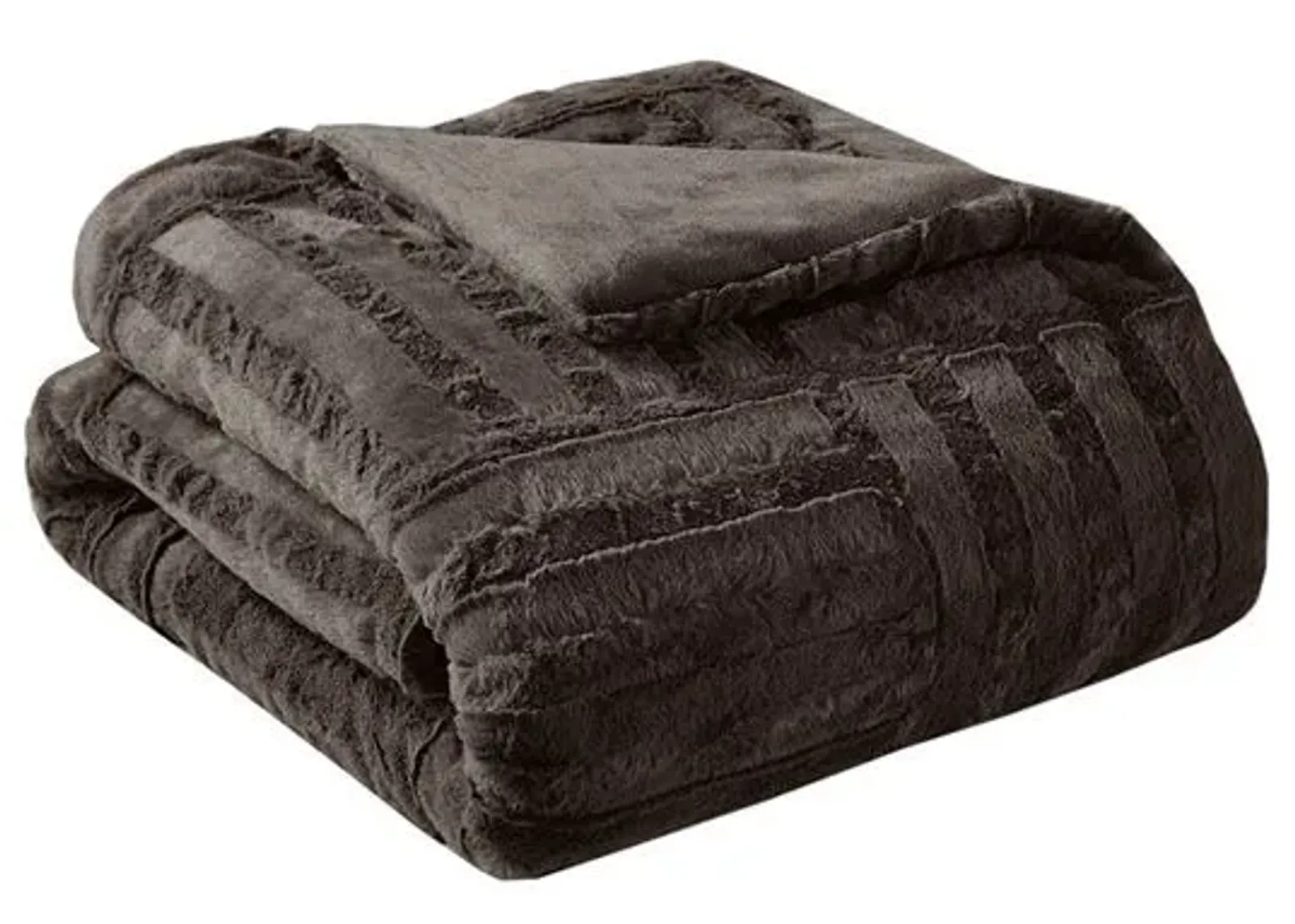 Olliix by Madison Park Arctic Chocolate Ultra Plush Down Alternative Throw