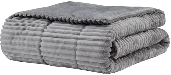 Olliix by Premier Comfort Parker Grey Corduroy Plush Down Alternative Throw