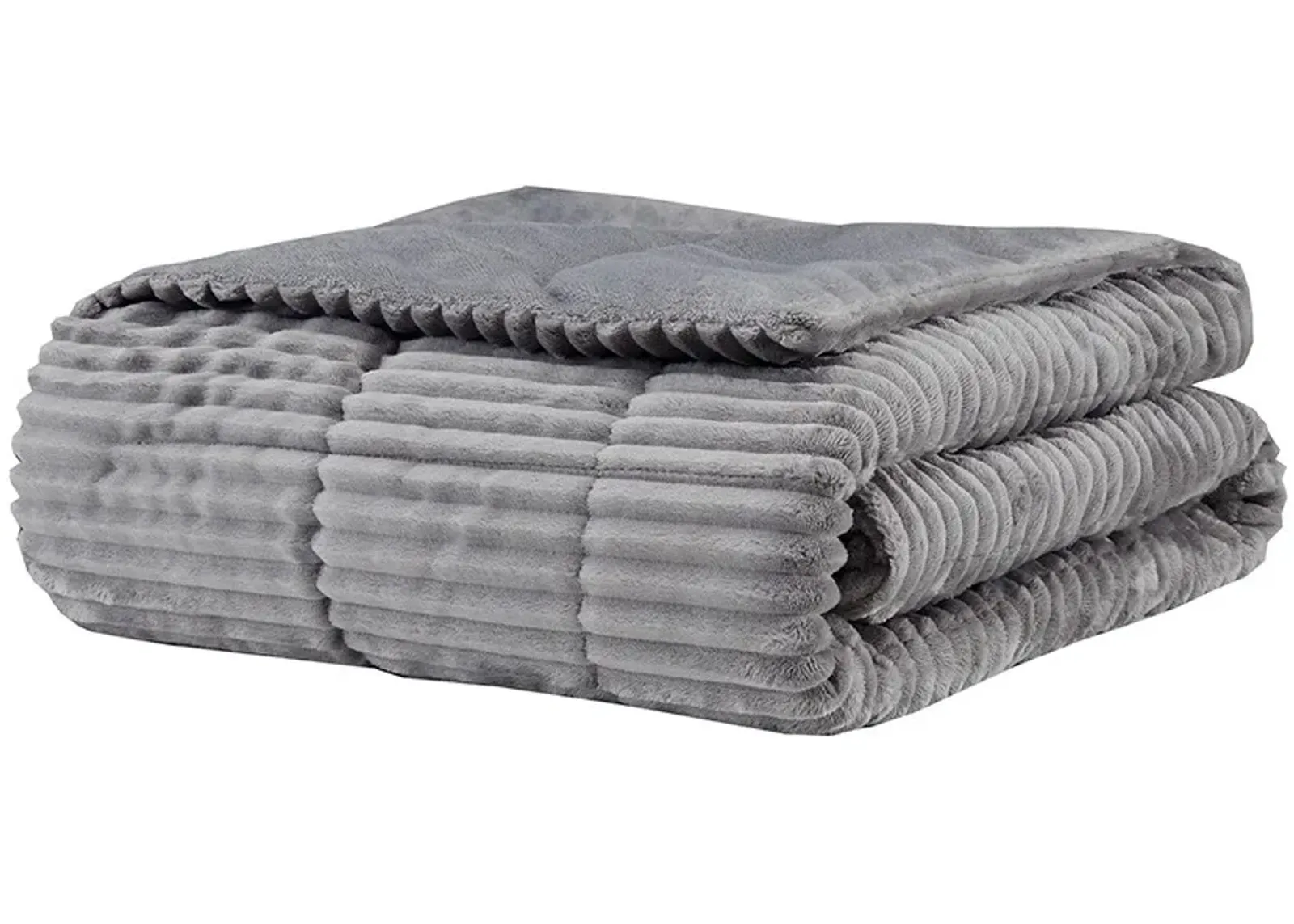 Olliix by Premier Comfort Parker Grey Corduroy Plush Down Alternative Throw