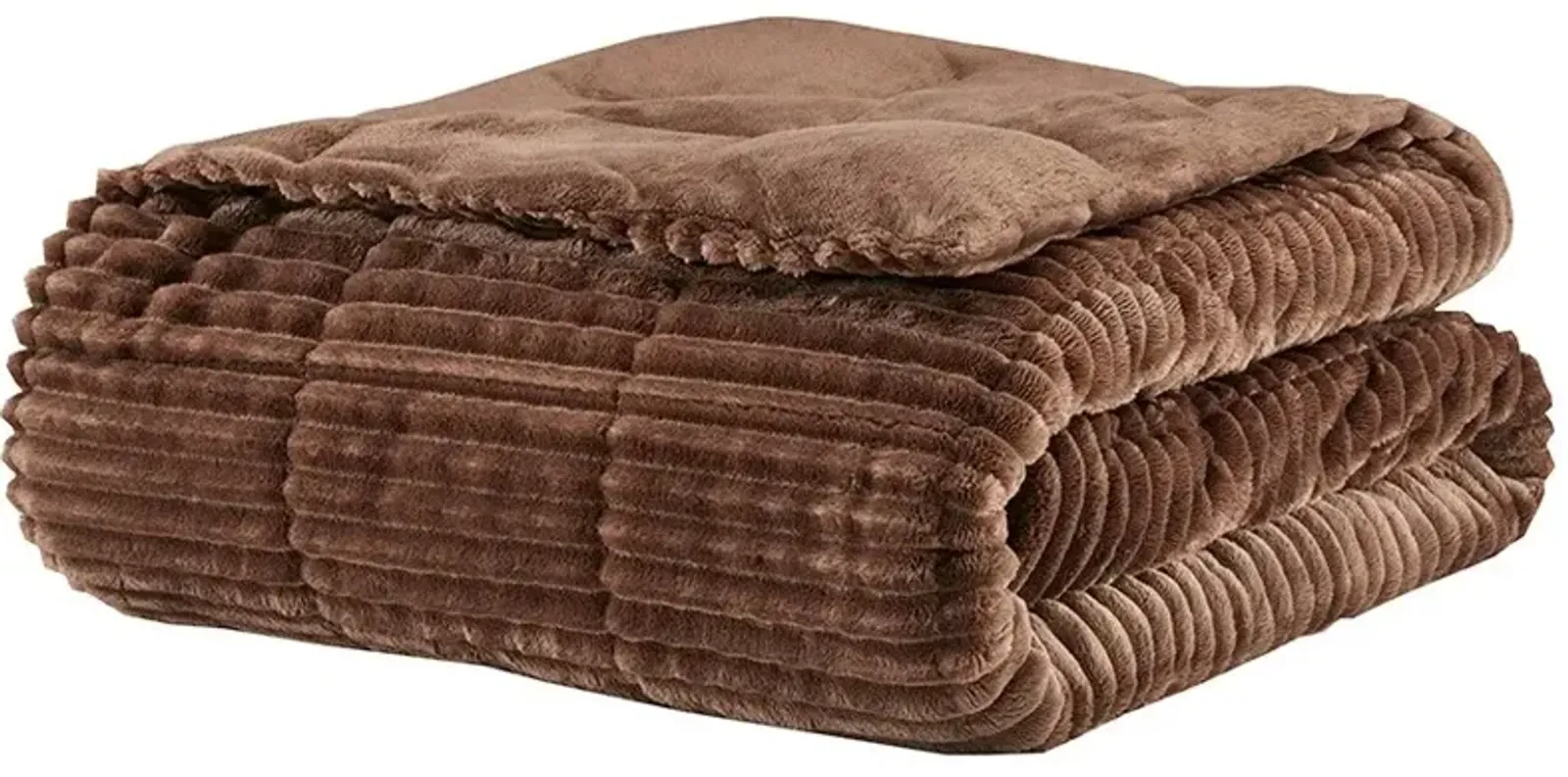 Olliix by Premier Comfort Parker Brown Corduroy Plush Down Alternative Throw