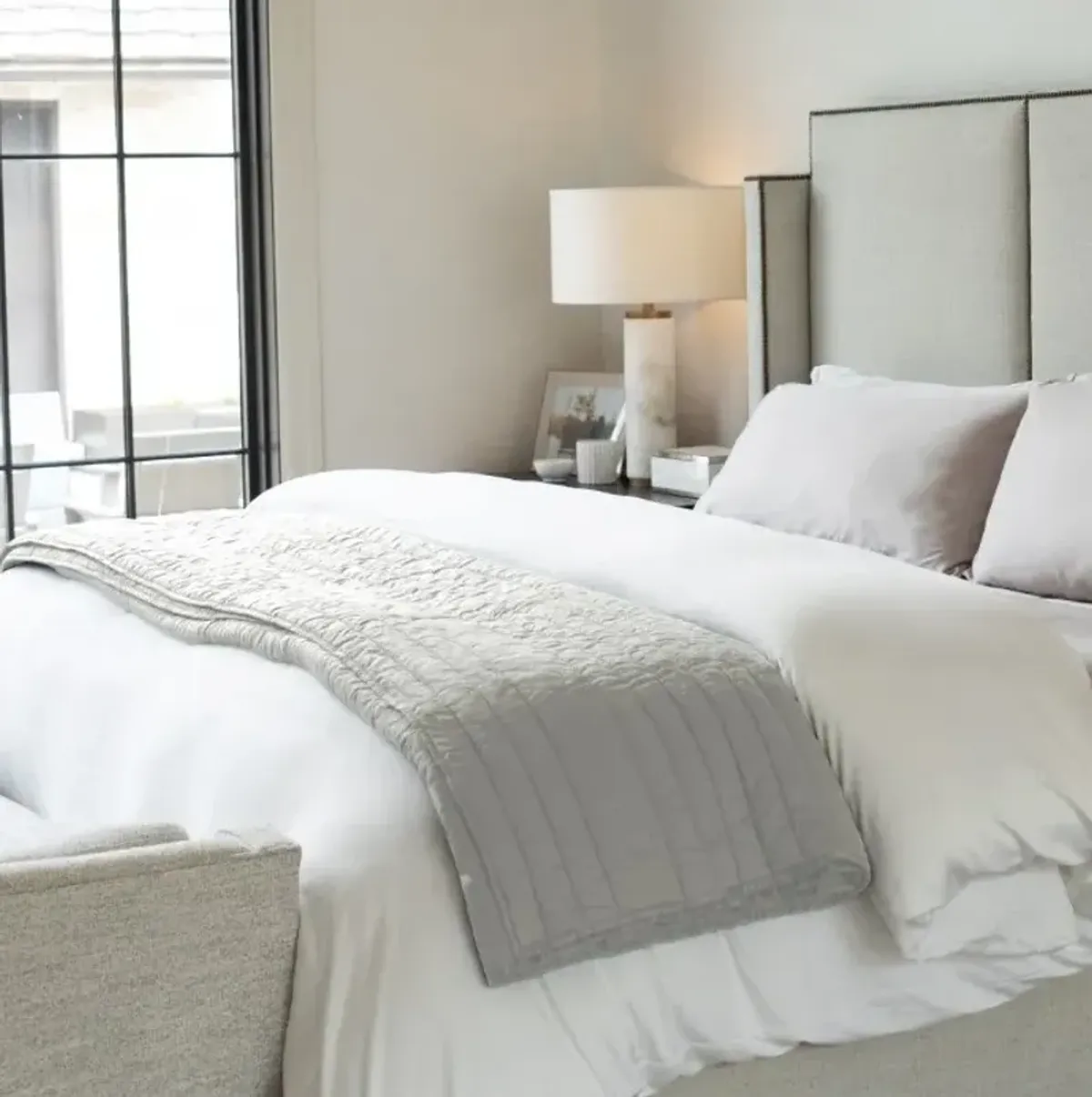 Cariloha Stripe Stitch Harbor Gray King Quilt