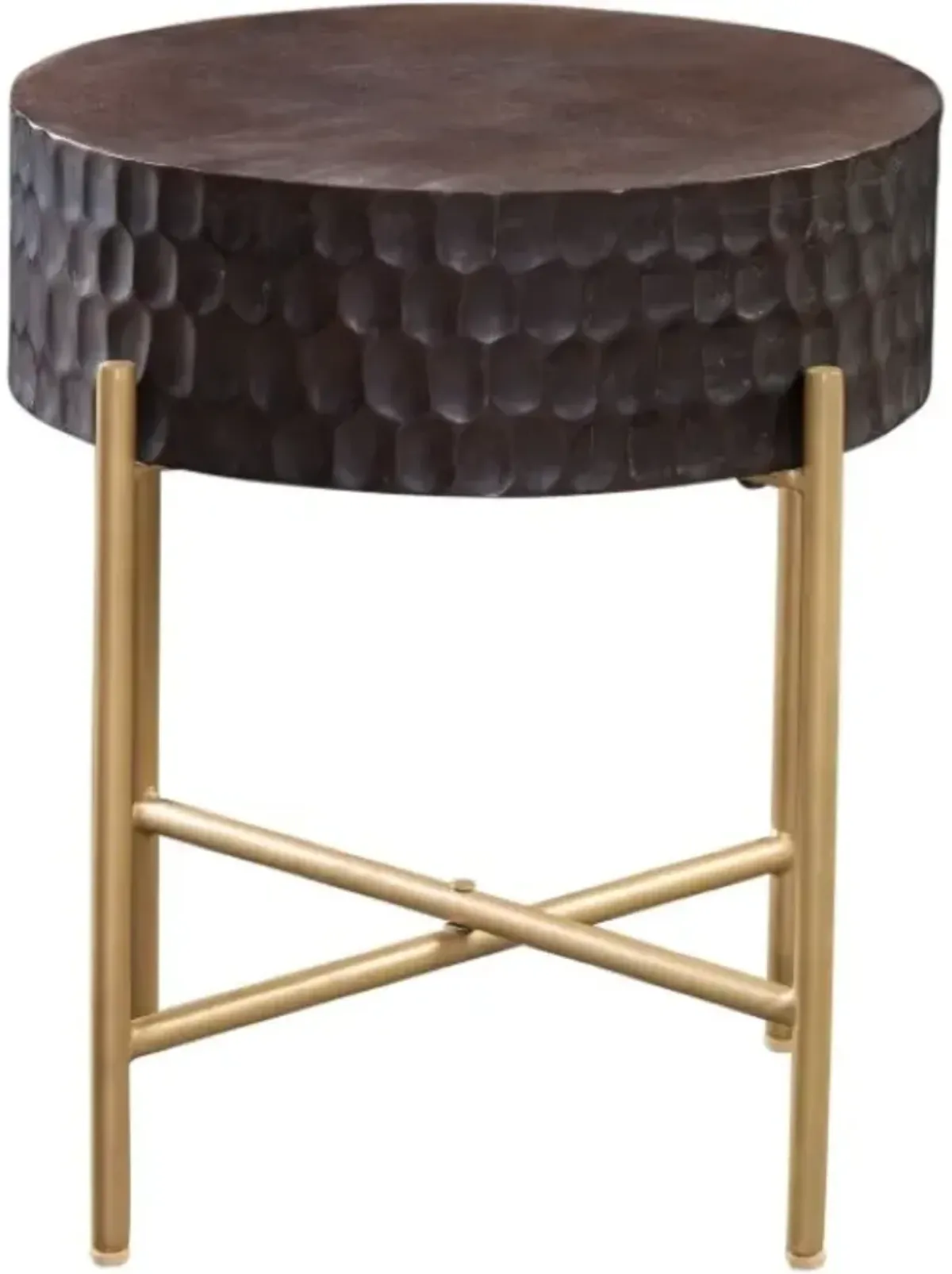 Steve Silver Co. Bobbi Burnished Espresso End Table with Matte Brass Base