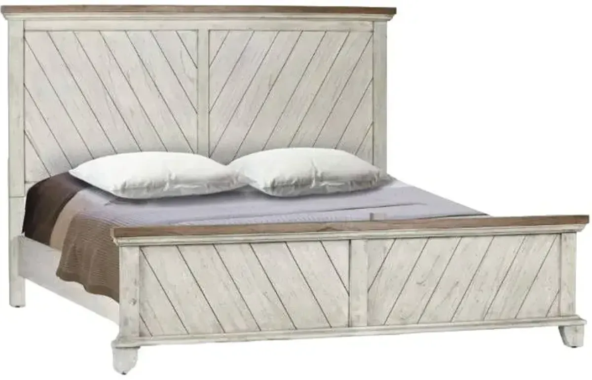 Steve Silver Co. Bear Creek White-Smoke Queen Panel Bed