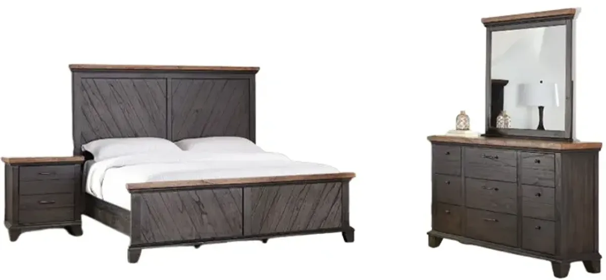Steve Silver Co. Bear Creek 4-Piece Brown King Panel Bedroom Set