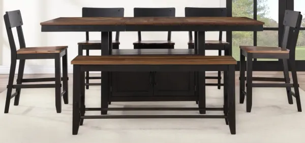 Steve Silver Co. Bermuda 5-Piece Black/Brown Counter Table Set