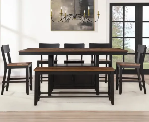 Steve Silver Co. Bermuda 7-Piece Black/Brown Counter Table Set