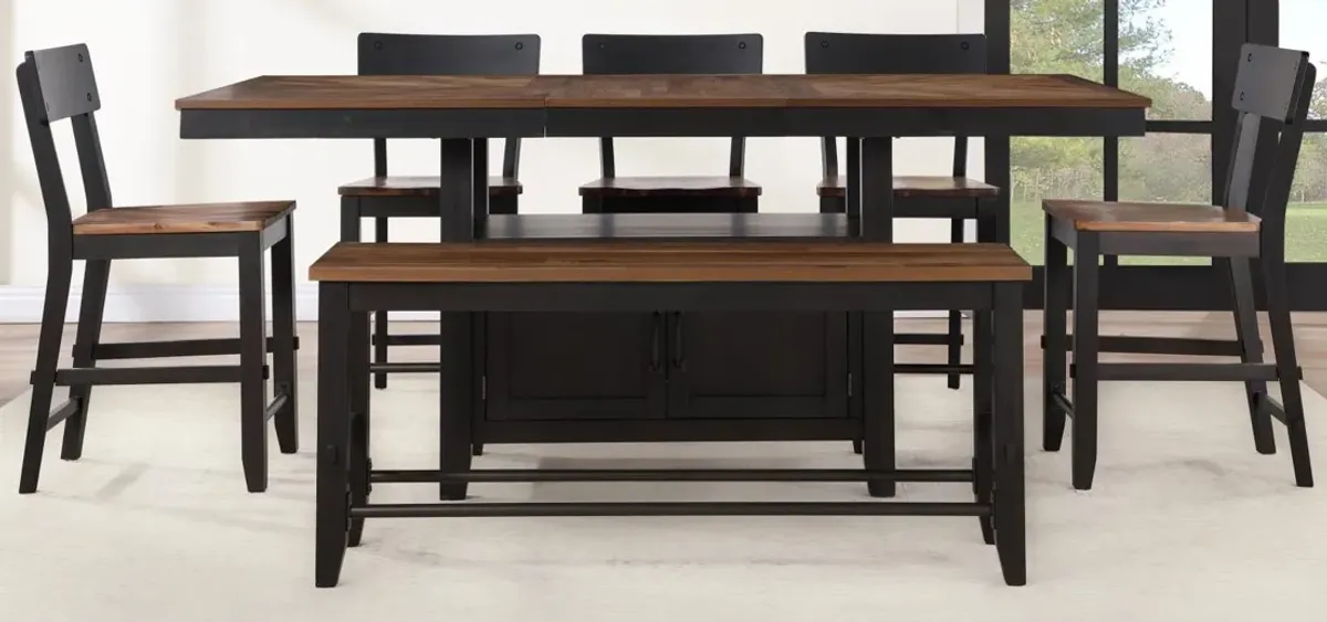 Steve Silver Co. Bermuda 7-Piece Black/Brown Counter Table Set