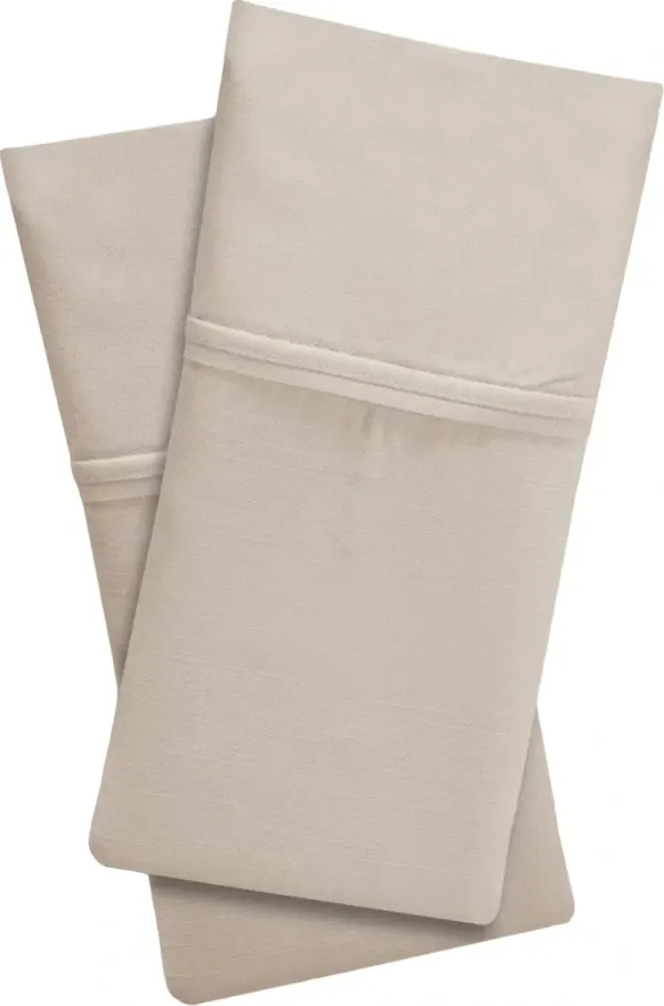 BEDGEAR® Hyper-Linen 2-Piece Medium Beige Queen Pillow Case Set