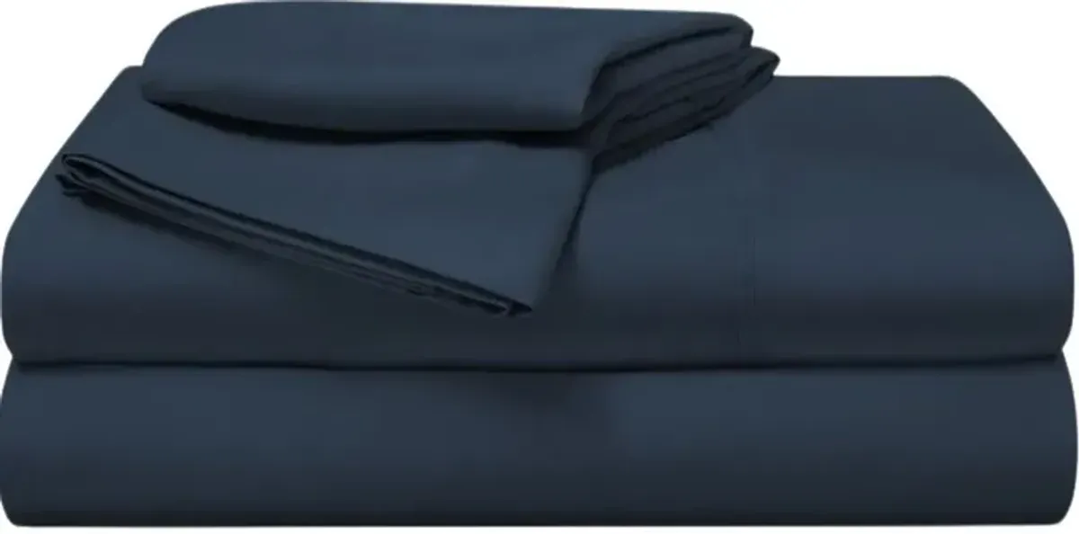 BEDGEAR® Basic Navy Polyester Twin Sheet Set