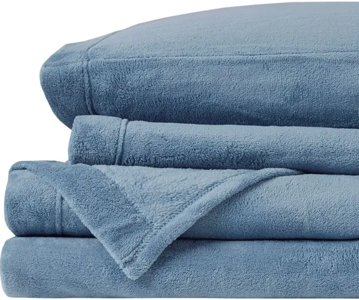 Olliix by True North by Sleep Philosophy Blue Twin Soloft Plush Sheet Set