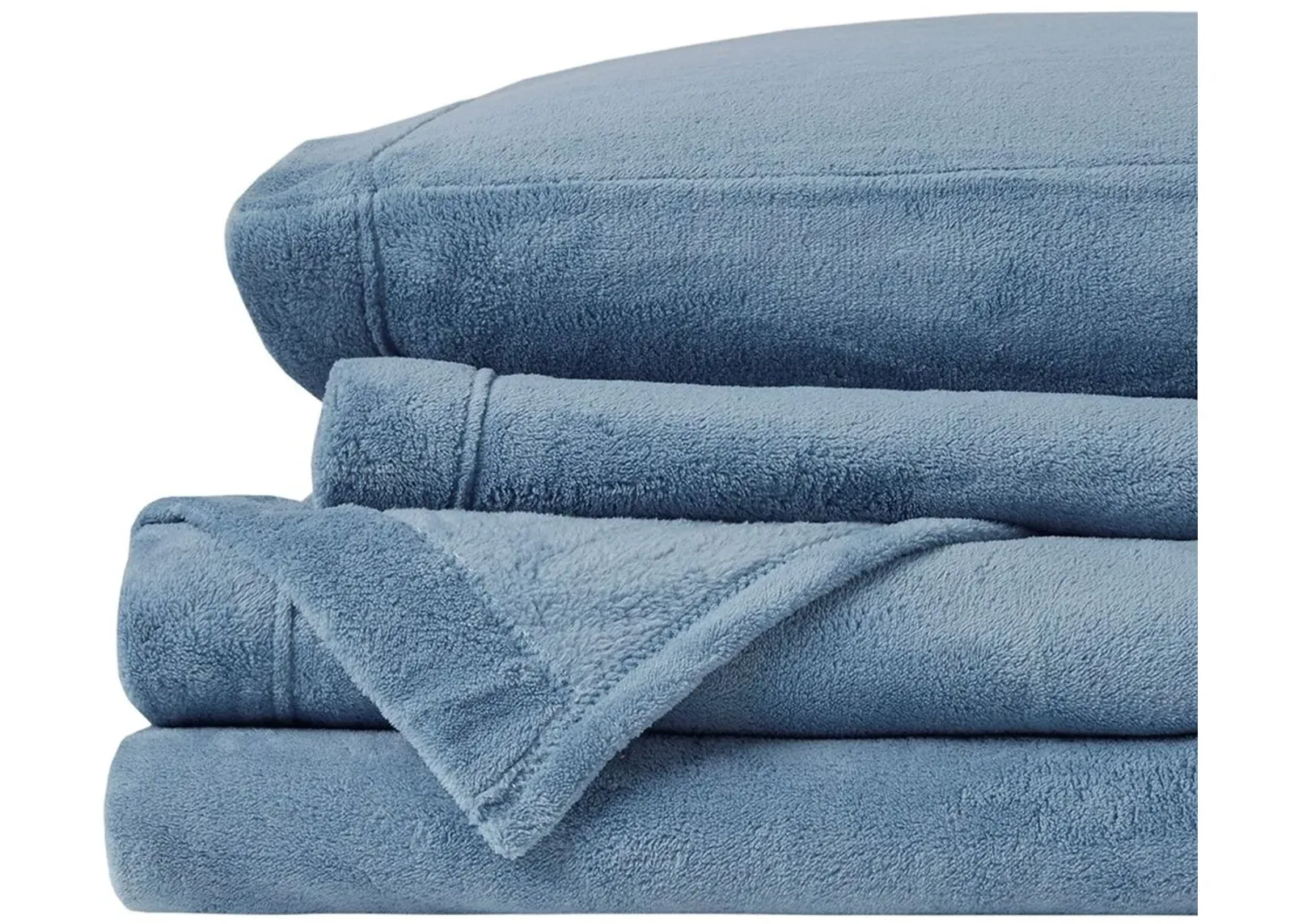 Olliix by True North by Sleep Philosophy Blue Twin Soloft Plush Sheet Set