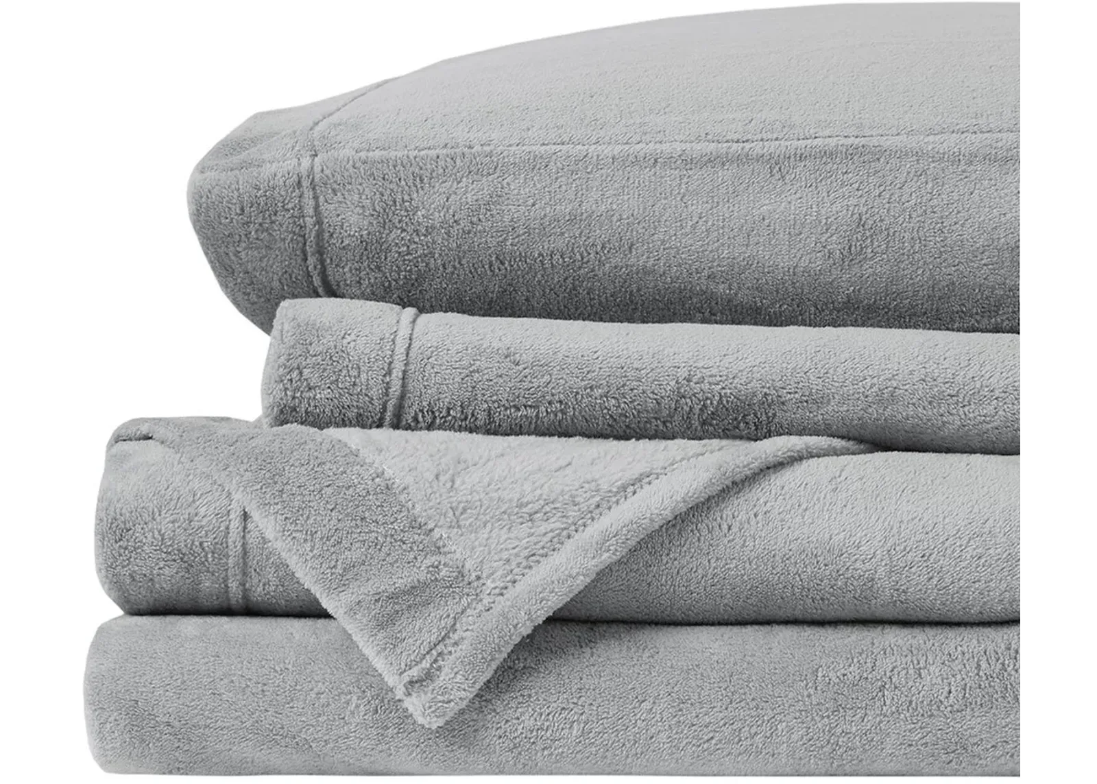 Olliix by True North by Sleep Philosophy Grey Full Soloft Plush Sheet Set