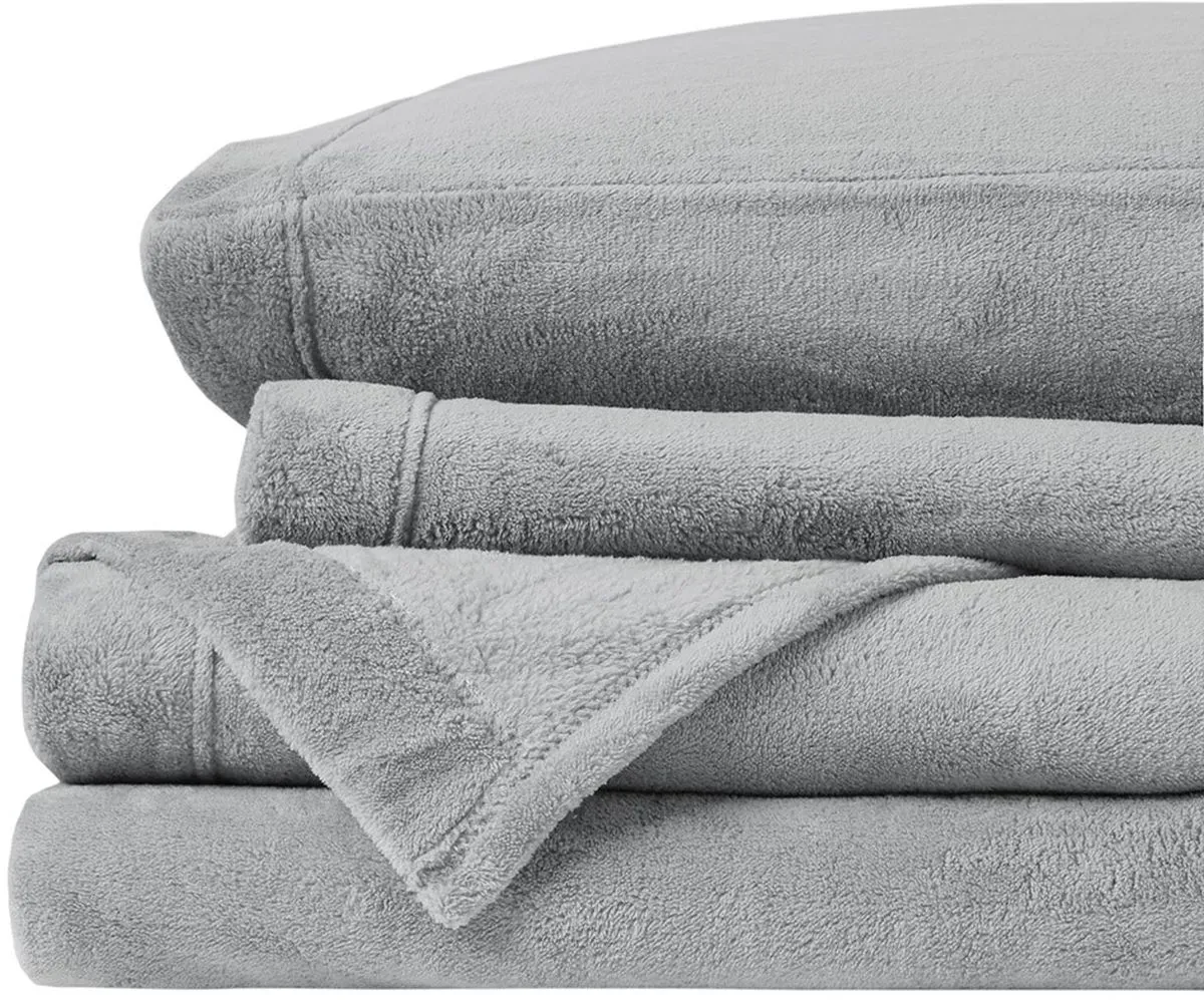 Olliix by True North by Sleep Philosophy Grey Full Soloft Plush Sheet Set