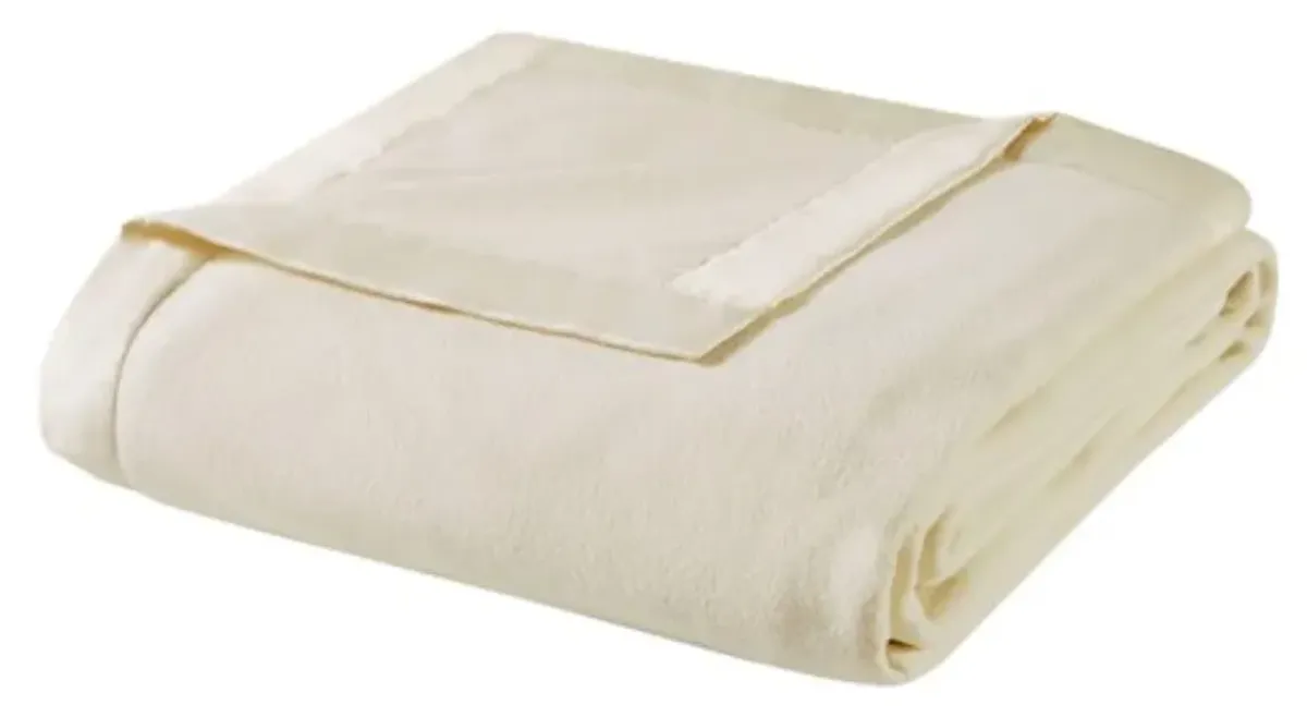 Olliix by True North by Sleep Philosophy Micro Fleece Ivory Twin Blanket