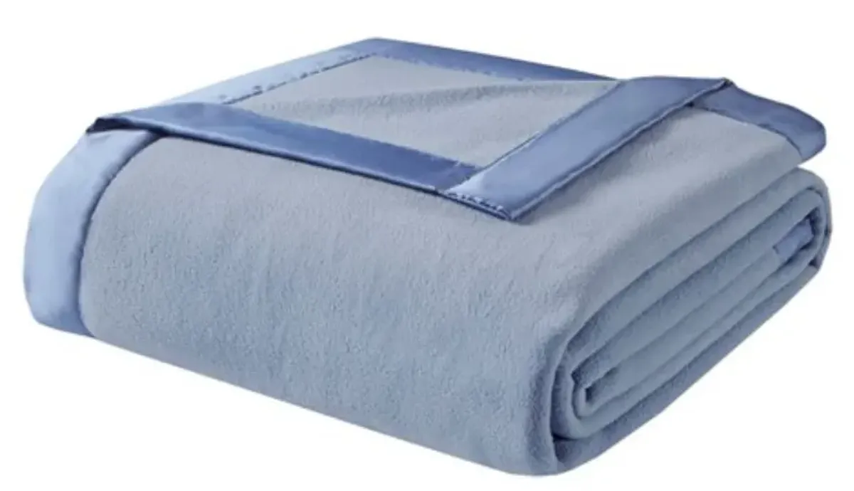 Olliix by True North by Sleep Philosophy Micro Fleece Blue Twin Blanket