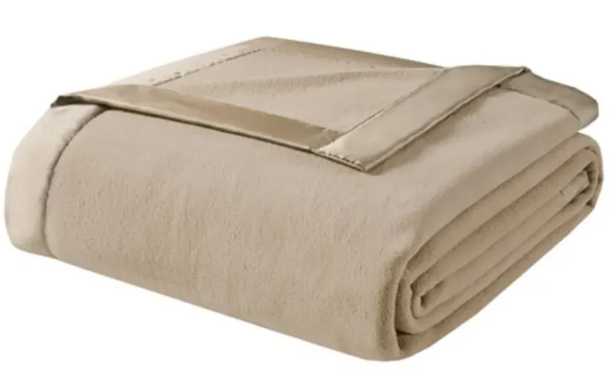 Olliix by True North by Sleep Philosophy Micro Fleece Beige Twin Blanket