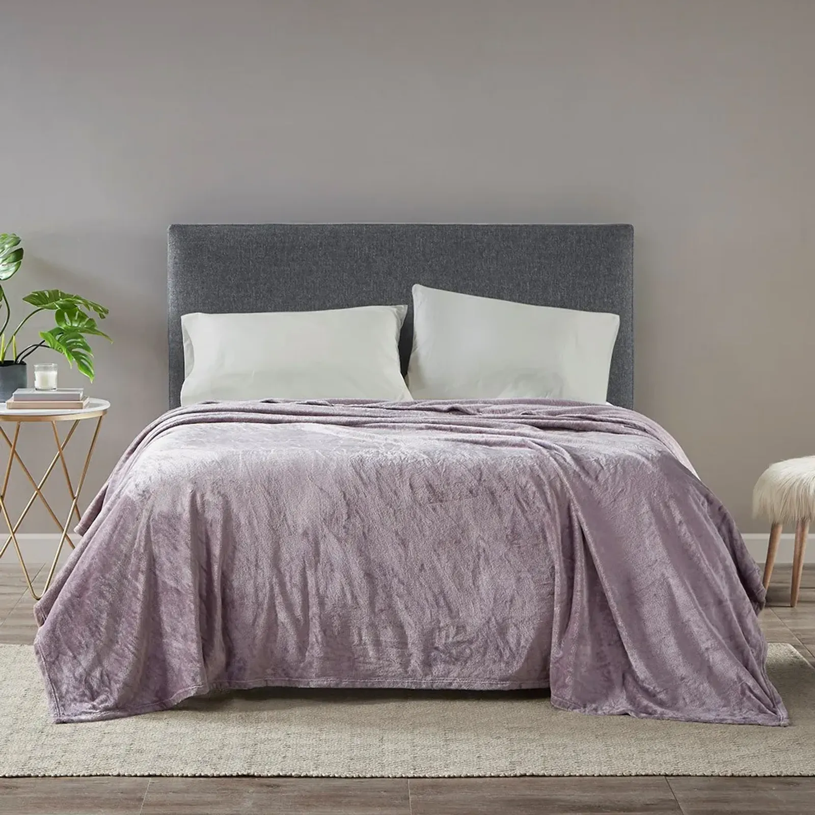 Olliix by Madison Park Microlight Purple Full/Queen Blanket