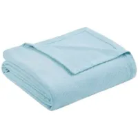 Olliix by Madison Park Liquid Cotton Blue Twin Blanket